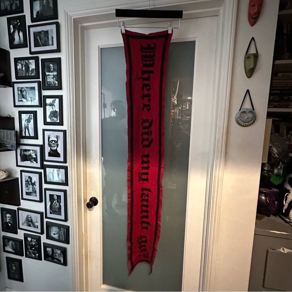 L.A.M.B. Black and Red Gwen Stefani Cashmere Scarf